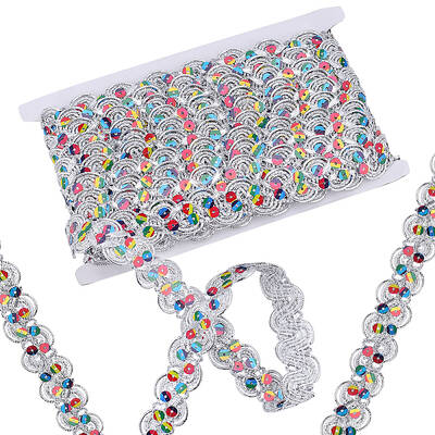Polyester Paillette Lace Ribbon