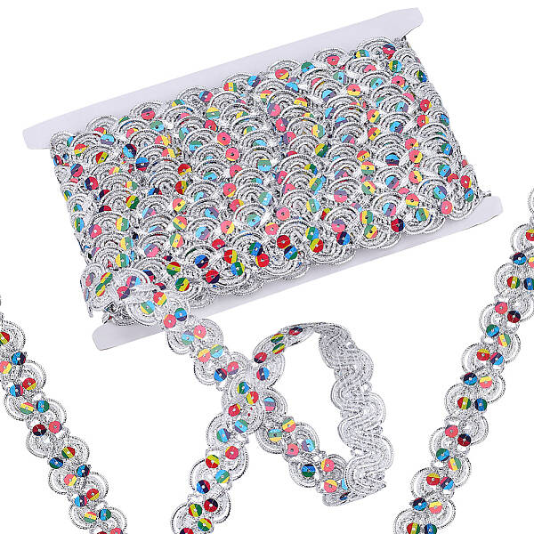 Polyester Paillette Lace Ribbon