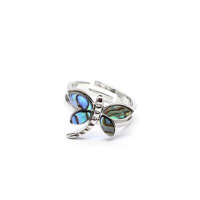Natural Paua Shell Adjustable Ring