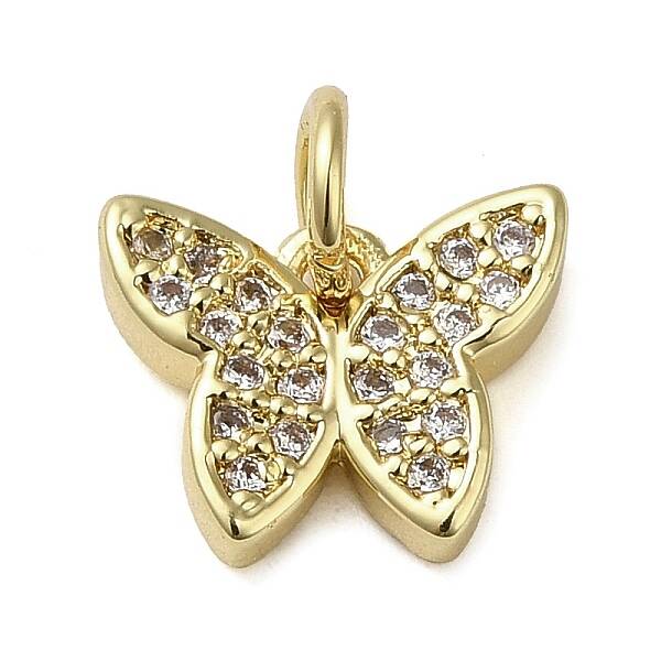 Brass Micro Pave Clear Cubic Zirconia Pendants