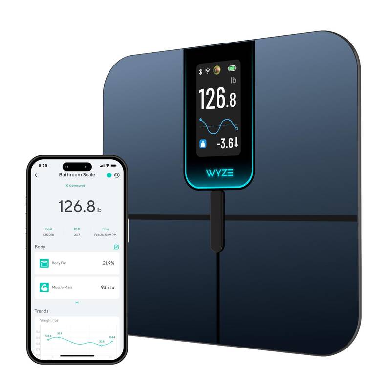 Wyze Scale Ultra — Wi-Fi Smart Weighing Scale, Huge 4.3 Screen —  Step-On Body Composition Measurements (Track Weight,