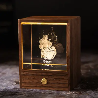 Crystal LED Table Lamp USB Power Decor Constellation Light Bedroom Night Lights For Decor | constellation: Virgo