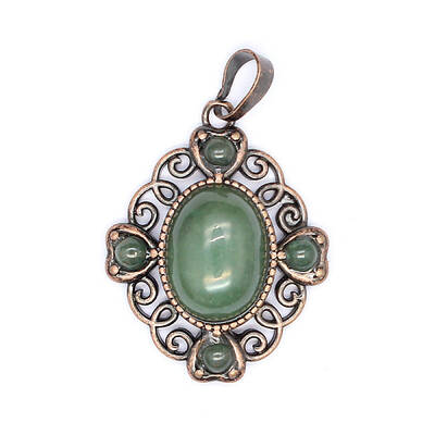 Retro Hollow Natural Aventurine Pendants