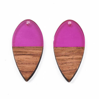 Transparent Resin & Walnut Wood Pendants