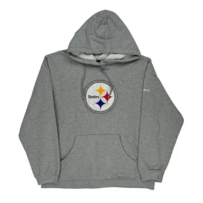 Steelers Reebok Graphic Hoodie - No Size Grey Cotton Blend
