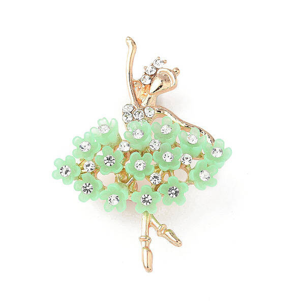 Ballet Dancer Girl Alloy Resin Brooches for Backpack Clothes