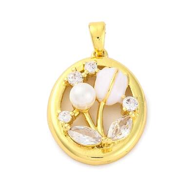 Brass Micro Pave Cubic Zirconia Pendants