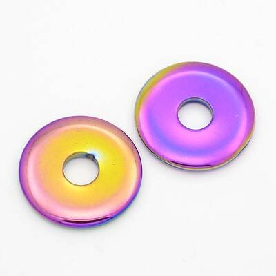 Electroplated Non-magnetic Synthetic Hematite Pendants