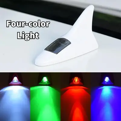 Car Interior Accessories Car Stickers Car Decorations Solar Shark Fins Roof Rear Modified Lights Rear end Flashing Car Decora...