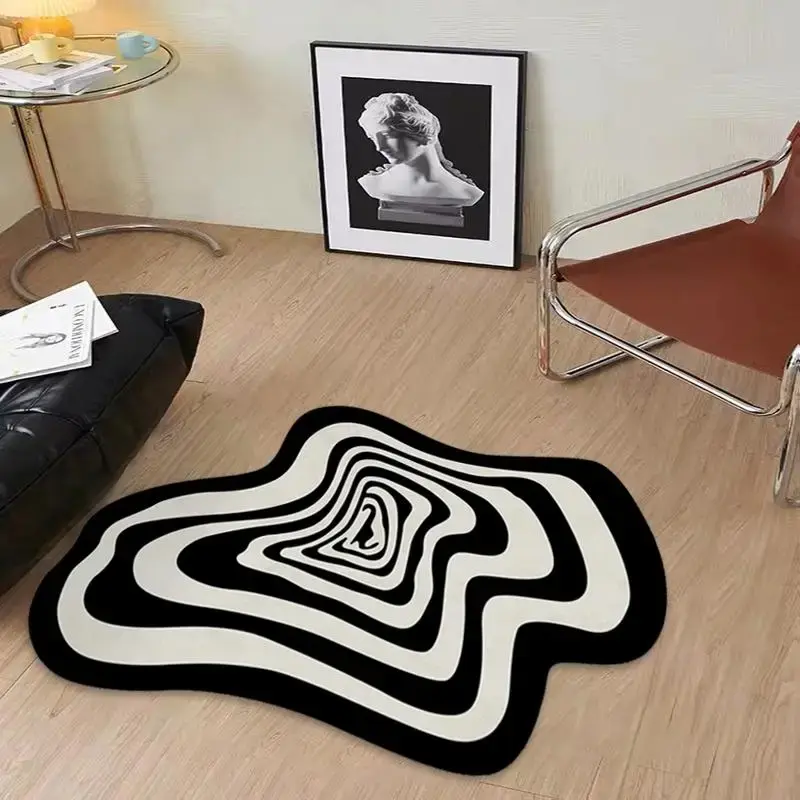 Christmas Geometric Pattern Non-slip Irregular Rug, 1 Count Floor Mat for Bedroom, Living Room Decoration, Home Decor Ideas, ...