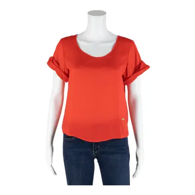 ONLY Open Back Blouse Red Short Sleeve Womens S