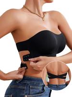2PCS Women's Seamless Strapless Bra - Fashion Crisscross Back Design with Breathable Comfort, Elegant & Sexy Everyday Lingeri...