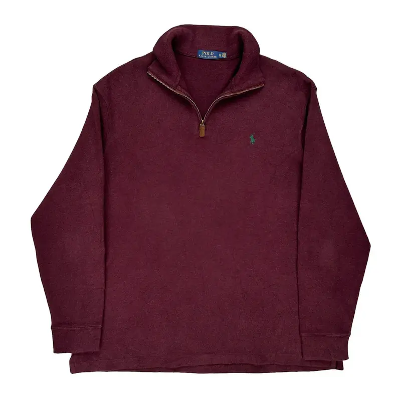 Polo By Ralph Lauren 1/4 Zip - XL Burgundy Cotton