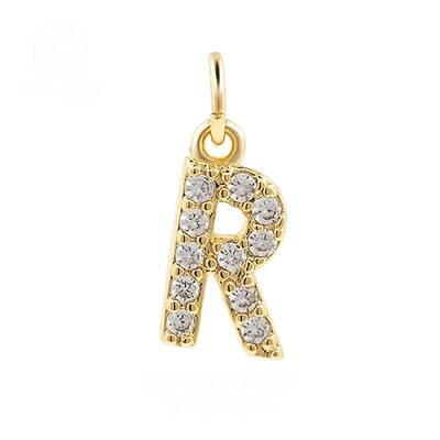 Brass Cubic Zirconia Pendants with Jump Rings