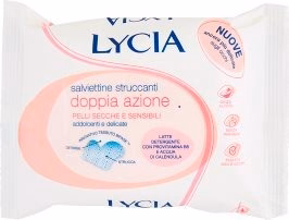 Lycia Double Action Makeup Remover Wipes For Dry And Sensitive Skin 20 Pieces