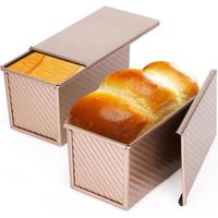 Loaf Pan with Lid, 1/2 Counts Non-stick Bread Toast Box, Carbon Steel Bread Baking Mold, Food Baking Tool for Home Kitchen, B...