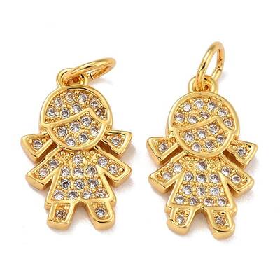 Brass Micro Pave Cubic Zirconia Charms