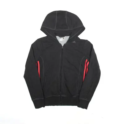 ADIDAS Sport Essentials Climalite UK 8-10 Hoodie Grey Full Zip Womens S