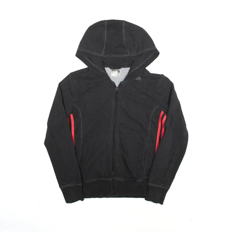 ADIDAS Sport Essentials Climalite UK 8-10 Hoodie Grey Full Zip Womens S