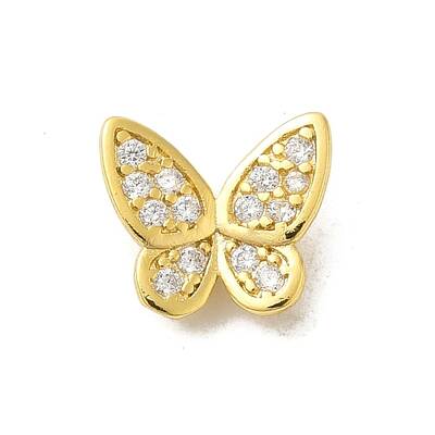 Butterfly Rack Plating Brass Micro Pave Cubic Zirconia Pendants Charms