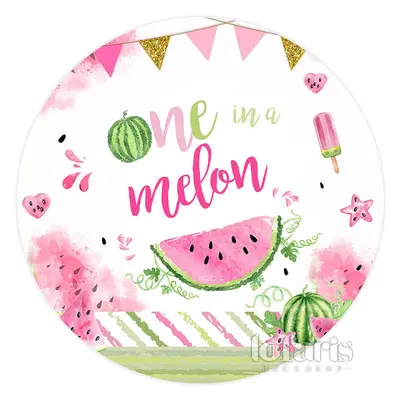 Aperturee One In A Melon Pink Happy 1st Birthday Backdrop