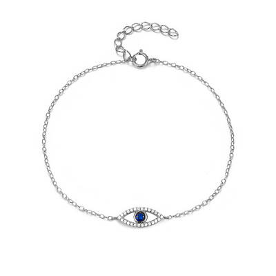 Anti-Tarnish S925 Sterling Silver Evil Eye Link Bracelet
