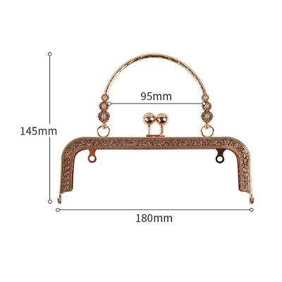 Alloy Kiss Lock Purse Frame Handle
