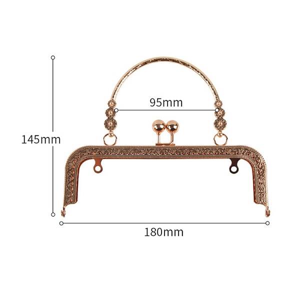 Alloy Kiss Lock Purse Frame Handle