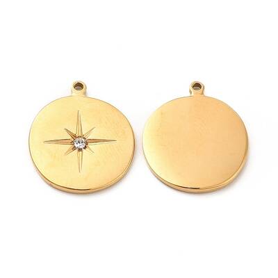 Ion Plating(IP) 304 Stainless Steel Rhinestone Pendants