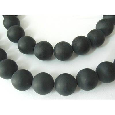 Grade A Natural Dyed & Heated Black Agate Beads Strands