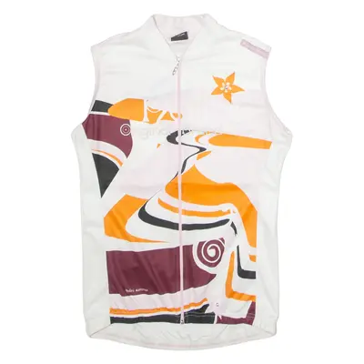 NALINI Full Zip Cycling Womens Jersey White Sleeveless L