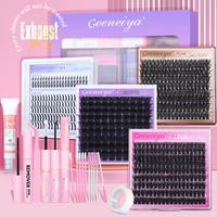 Geeneiya 5 Styles Lash Clusters Kit, Volume/ Mega/ Bottom Eyelash Clusters Extensions with Everything You Need for Beginners ...