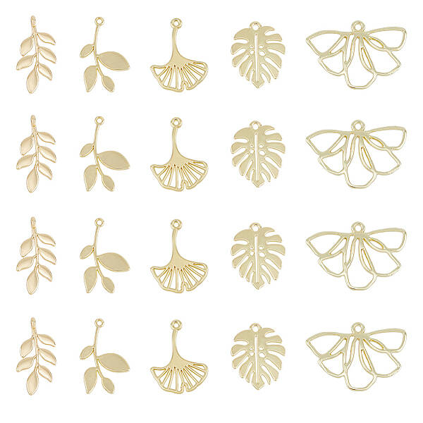 20Pcs 5 Style Alloy Pendants