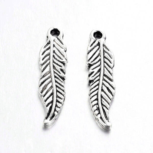 Tibetan Style Alloy Feather Pendants