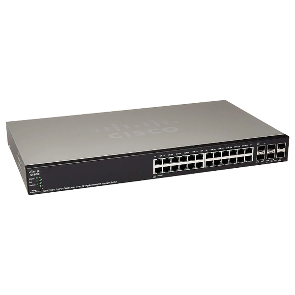 Cisco SG500X-24-K9-A= | Small Business 500 Series SG500X-24 24 x RJ-45 Ports 10/100/1000Base-T + 4 x SFP Ports+ Layer 3 Manag...