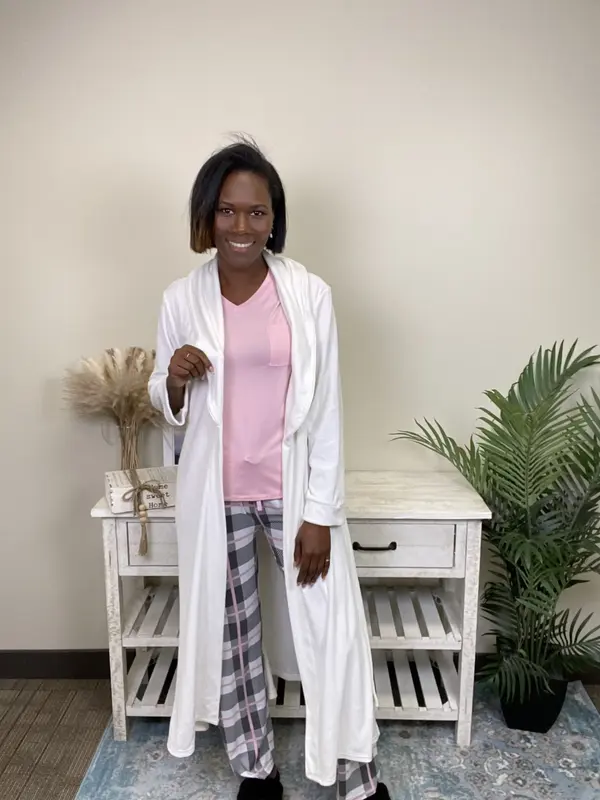 Royal Standard Not Getting Out Women's Classic Long Sleeve Robe Fitted Collared Nightwear with Pockets & Spandex Blend for Al...