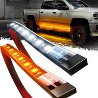 2 Pack 70 Inch 144 LED Sequential Amber & White Running Board Lights, Waterproof Strip for Truck DRL, Universal Fit,Universal...