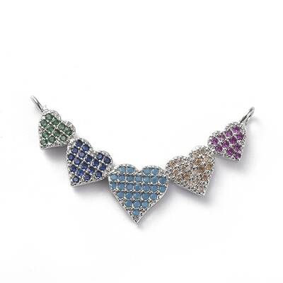 Brass Micro Pave Cubic Zirconia Pendants