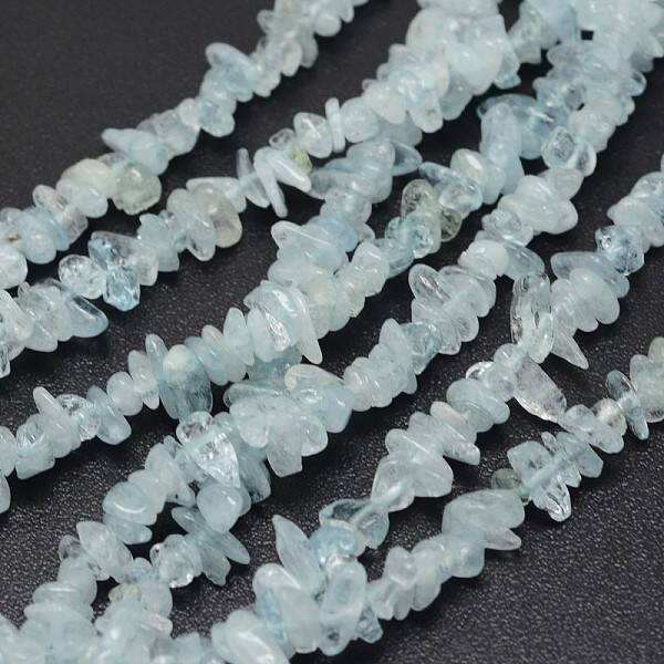 Chips Natural Aquamarine Beads Strands