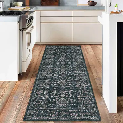 Garvee Vintage Boho Runner Rugs Black 2'x6' Washable Non-Slip Soft Pastel Carpet for Living Room Bedroom Dining Room Nursery ...