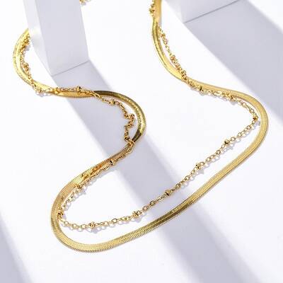 304 Stainless Steel Double Layered Necklaces