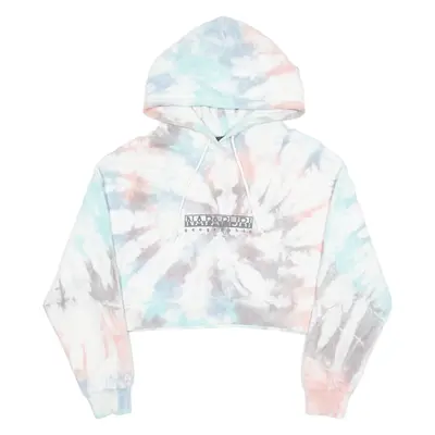 NAPAPIJRI Cropped Tie-Dye Womens White Hoodie S