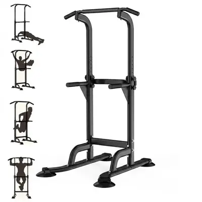 Garvee Power Tower Pull Up Station - Adjustable Height 65-82.7 Inch Multi-Function Home Gym Equipment for Pull Ups, Dips, Pus...