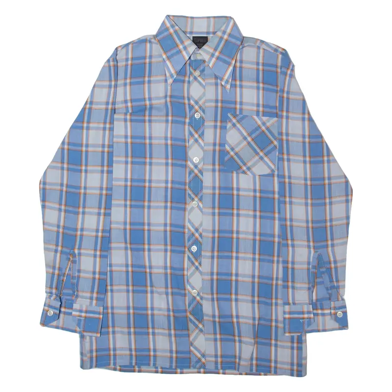TORERO Womens Shirt Blue Check Long Sleeve M