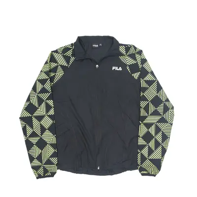 FILA Sport Track Jacket Black Geometric Womens M