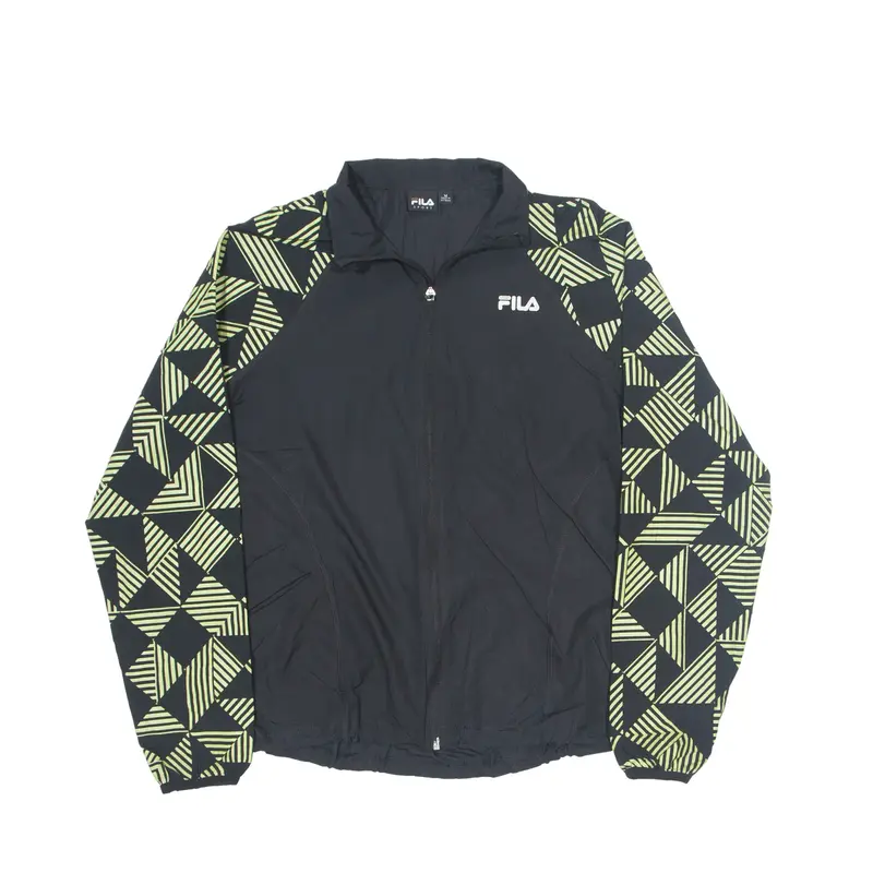FILA Sport Track Jacket Black Geometric Womens M