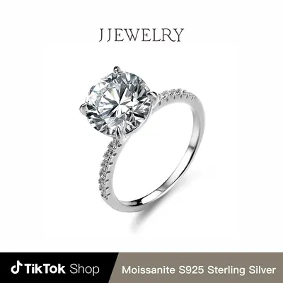 【RC102】Firework Plum Cut Synthetic Moissanite Ring D Color VVS1 S925 Sterling Silver Classic Jewelry for Women Birthday G...