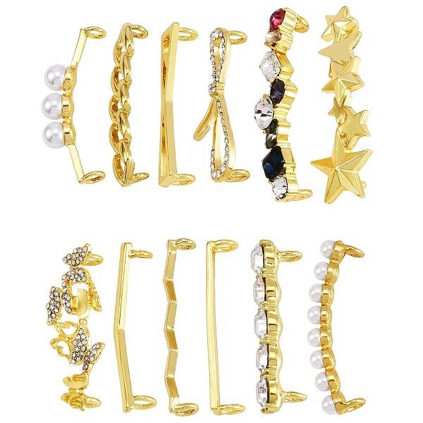 13Pcs 13 Styles Zinc Alloy Shoes Buckle Clips