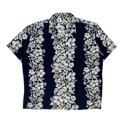 Pineapple Connection Hawaiian Shirt - Large Navy Viscose