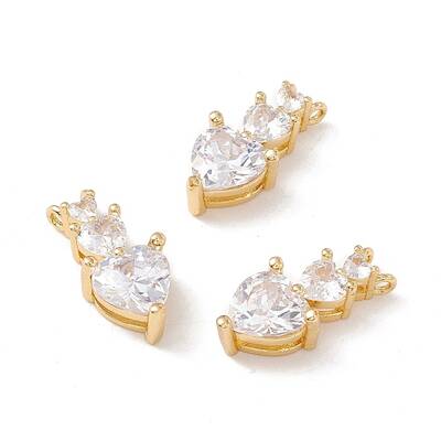 Brass Micro Pave Clear Cubic Zirconia Pendants